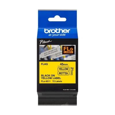 Original OEM Flags Label Brother FLe-6511k (FLe-6511) (Yellow) (45 mm, 21 mm, Cables, 72 pcs)