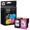 Original OEM Ink Cartridges HP 308BK + 308C (6L6S6UE) (multi pack)