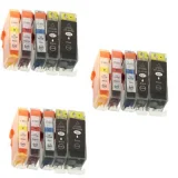 3x Compatible Ink Cartridges PGI-520 BK/CLI-521 CMYK (DT-AC-521/K/T) (multi pack) for Canon Pixma iP3600