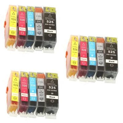 3x Compatible Ink Cartridges PGI-525 BK CLI-526 CMYK for Canon (DT-AC-526 K T) (multi pack)