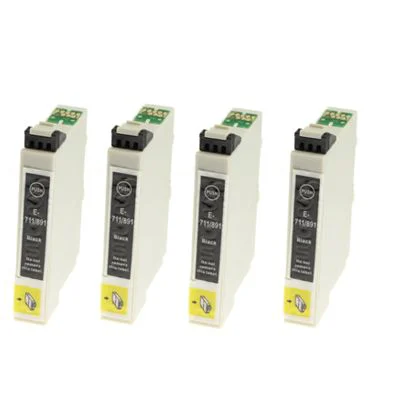 Compatible Ink Cartridges T0711 for Epson (DT-AE-711 F) (Black) (4xpack)